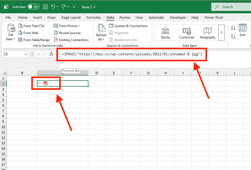 Cách chèn ảnh bằng hàm IMAGE trong Excel