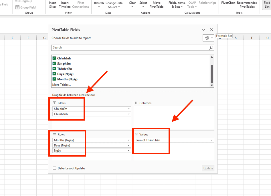 Cách làm báo cáo doanh thu bằng Excel