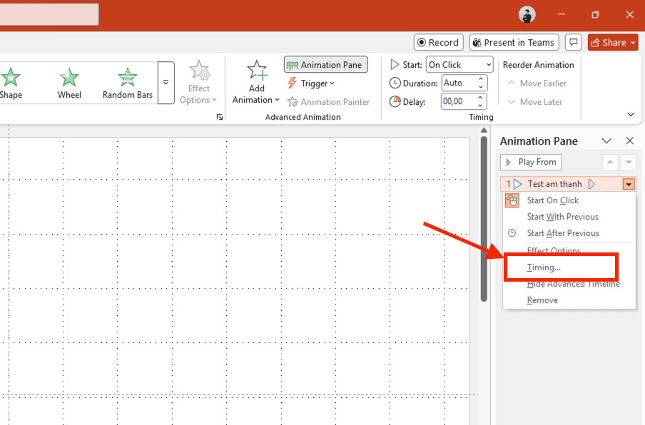 Chèn tiếng vỗ tay trong PowerPoint khi click vào vật thể