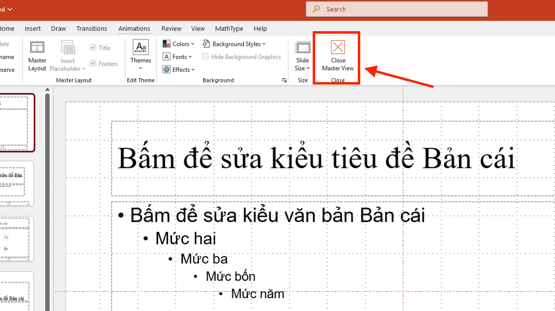 Ứng dụng Slide Master để xóa hiệu ứng từ định dạng gốc