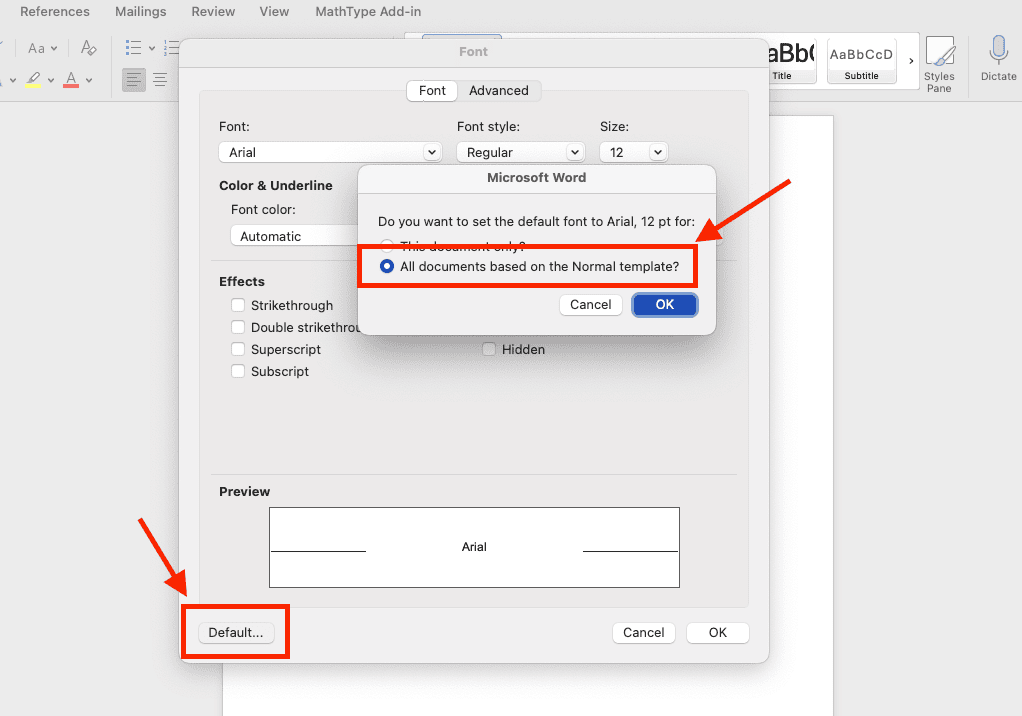 Cách cài đặt font chữ mặc định trong Word trên máy tính Macbook