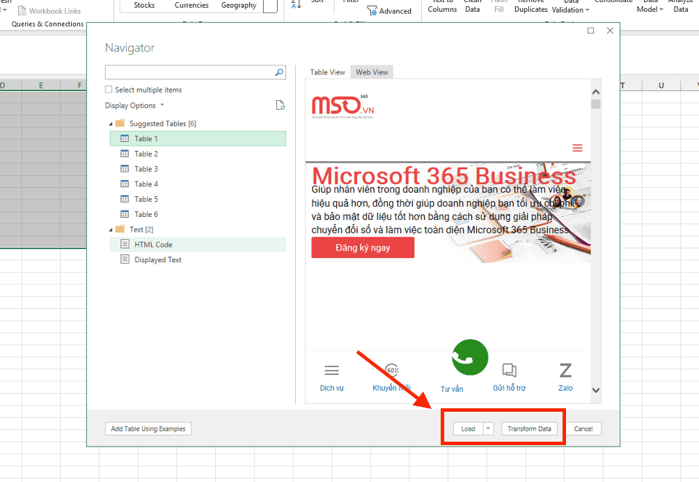Cách lấy dữ liệu từ web vào Excel bằng công cụ Power Query