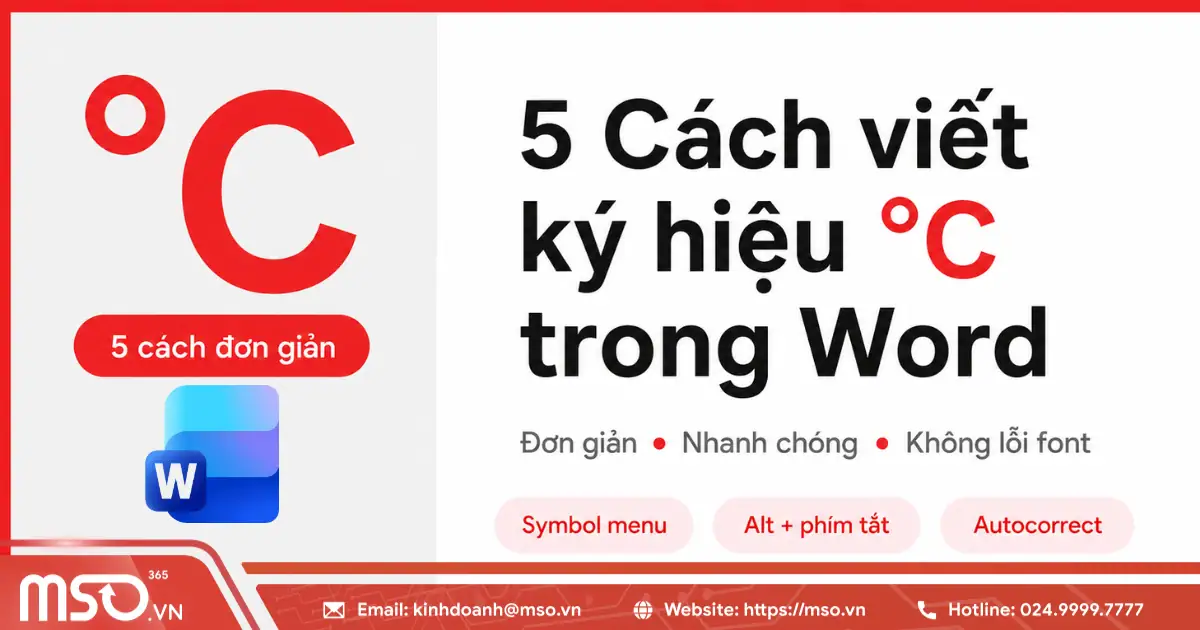 Cách viết độ c trong Word