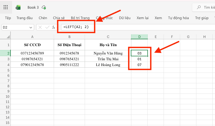 Các hàm tách chữ trong Excel cơ bản (LEFT, RIGHT, MID)