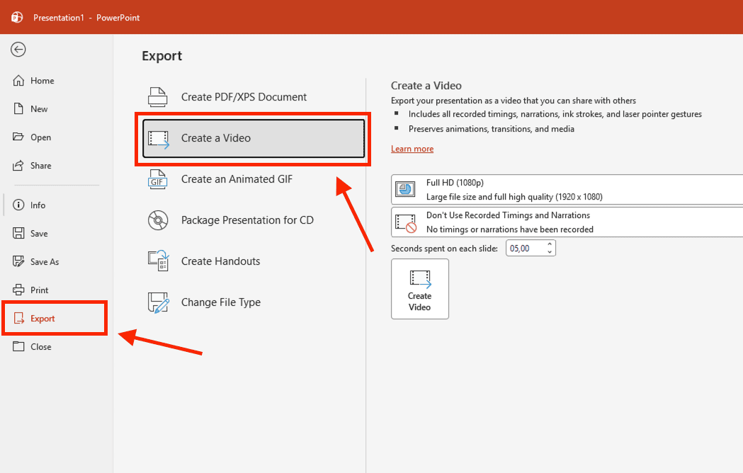Cách chuyển PowerPoint sang video bằng tính năng Export chuyên nghiệp