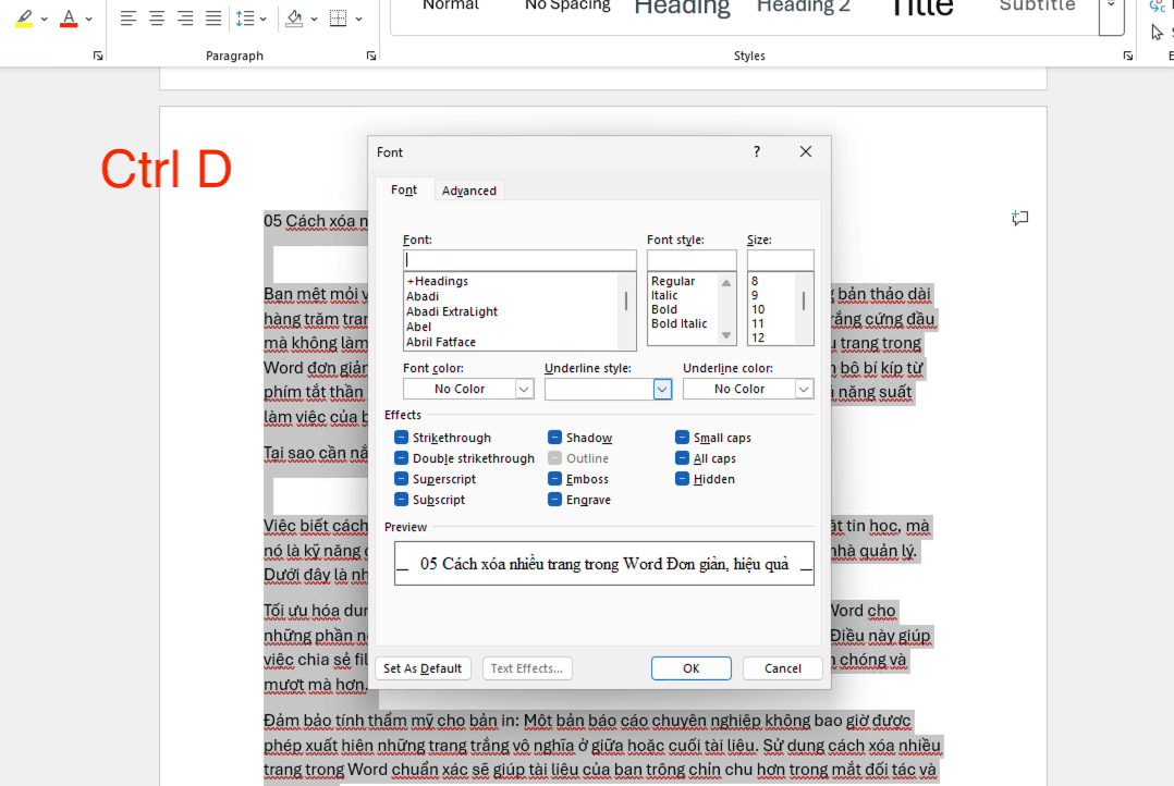 Khắc phục lỗi dính chữ bằng tùy chỉnh Character Spacing