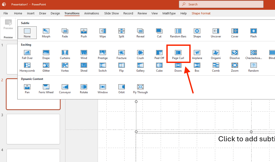 Tạo hiệu ứng lật trang sách trong PowerPoint bằng Page Curl