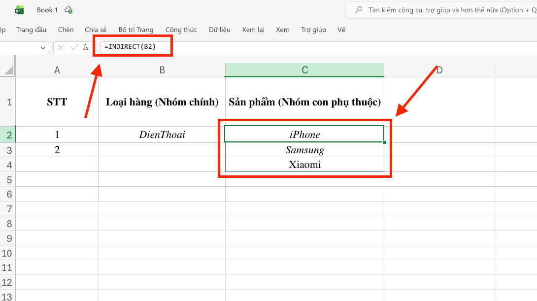 Cách tạo Drop List trong Excel phụ thuộc nhau cực nhanh