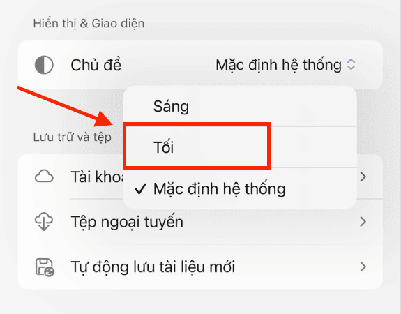 Kích hoạt Dark Mode trong Word trên điện thoại (Android và iOS)