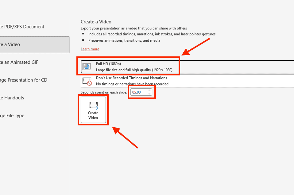 Cách chuyển PowerPoint sang video bằng tính năng Export chuyên nghiệp