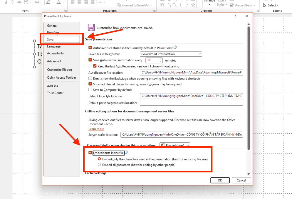 Lỗi biến dạng font chữ khi chia sẻ file