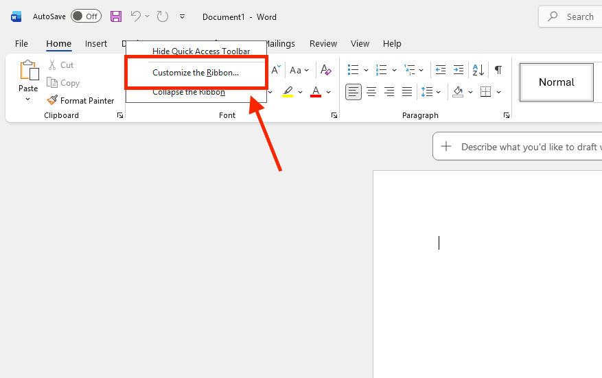 Cách bật thẻ Developer để làm việc với Macro trong Word