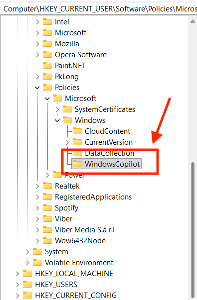 Cách tắt Copilot trên Windows 11 bằng Registry Editor