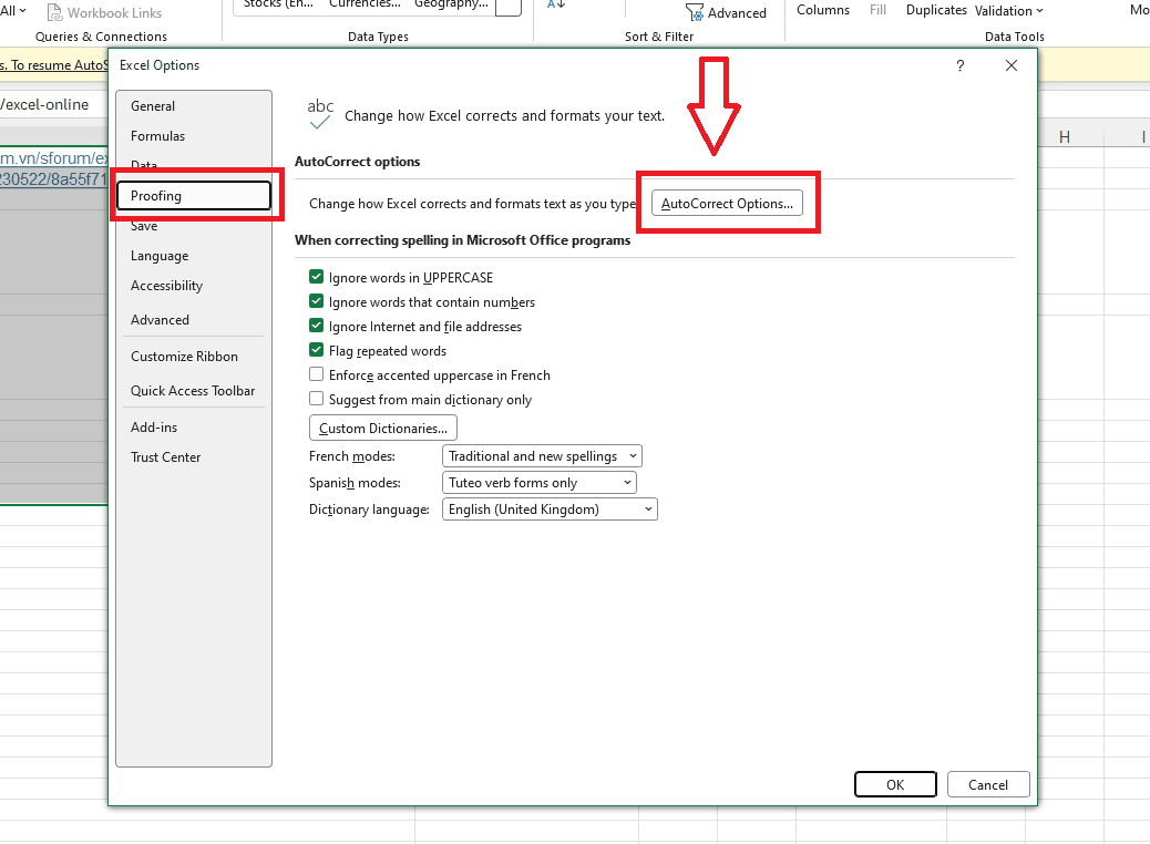 Cách ngăn chặn Excel tự động tạo link khi nhập liệu