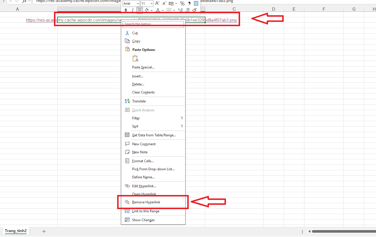 Cách xóa link trong Excel cho từng ô đơn lẻ cực nhanh