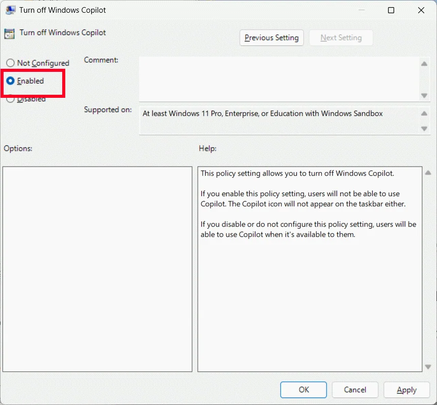Cách vô hiệu hóa hoàn toàn Copilot qua Group Policy Editor