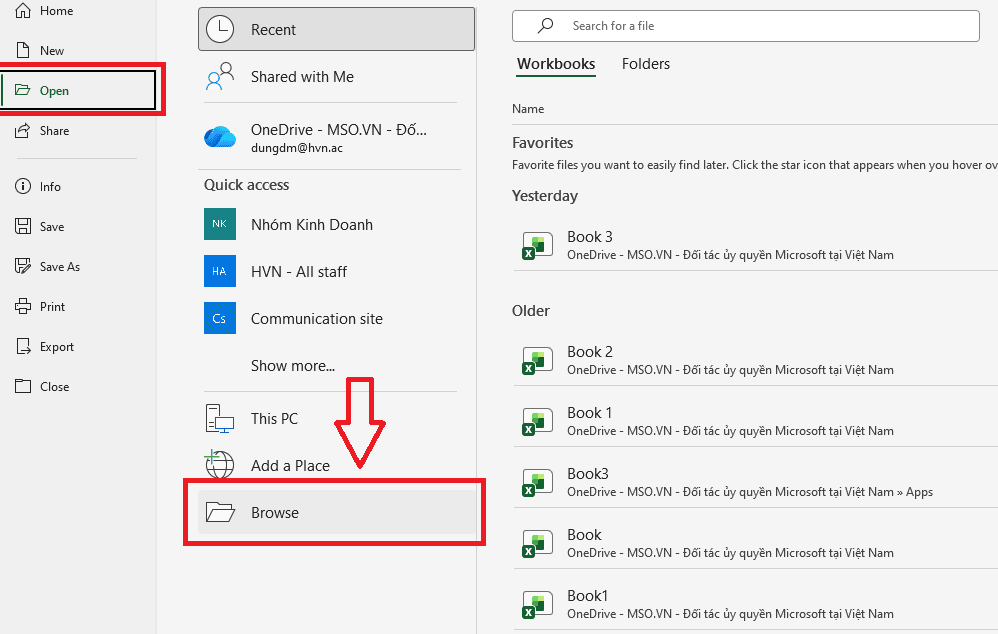 Sử dụng tính năng Open and Repair của Microsoft Excel