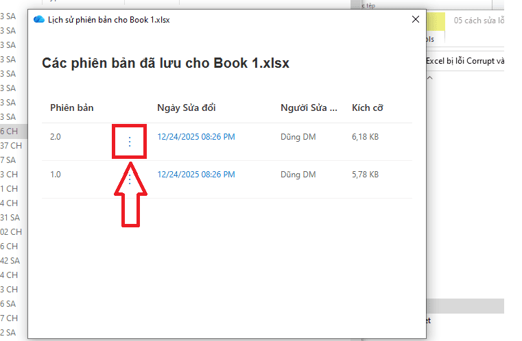 Sử dụng giải pháp khôi phục phiên bản từ Microsoft 365