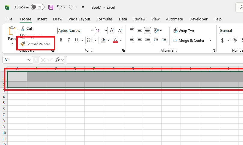 Cách tô màu xen kẽ trong Excel bằng công cụ Format Painter