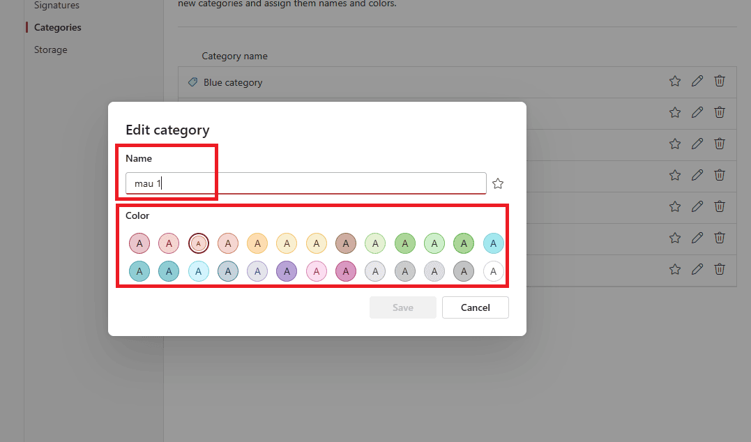 Đổi tên (Rename) và thay đổi màu sắc (Change Color)