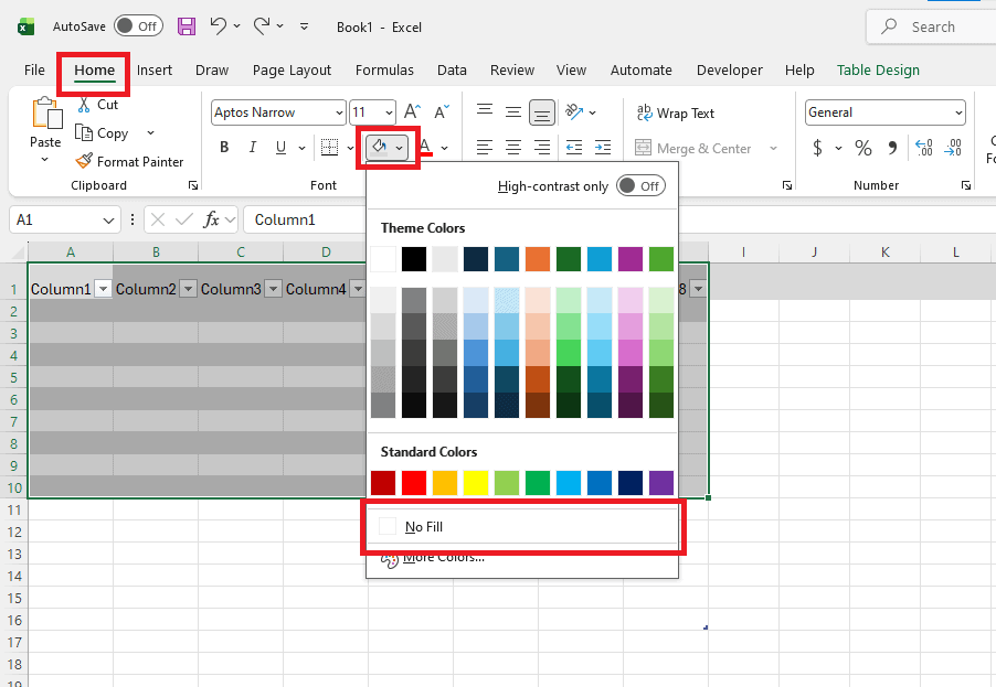 Xóa màu xen kẽ định dạng thủ công (Format Cells / Format Painter)