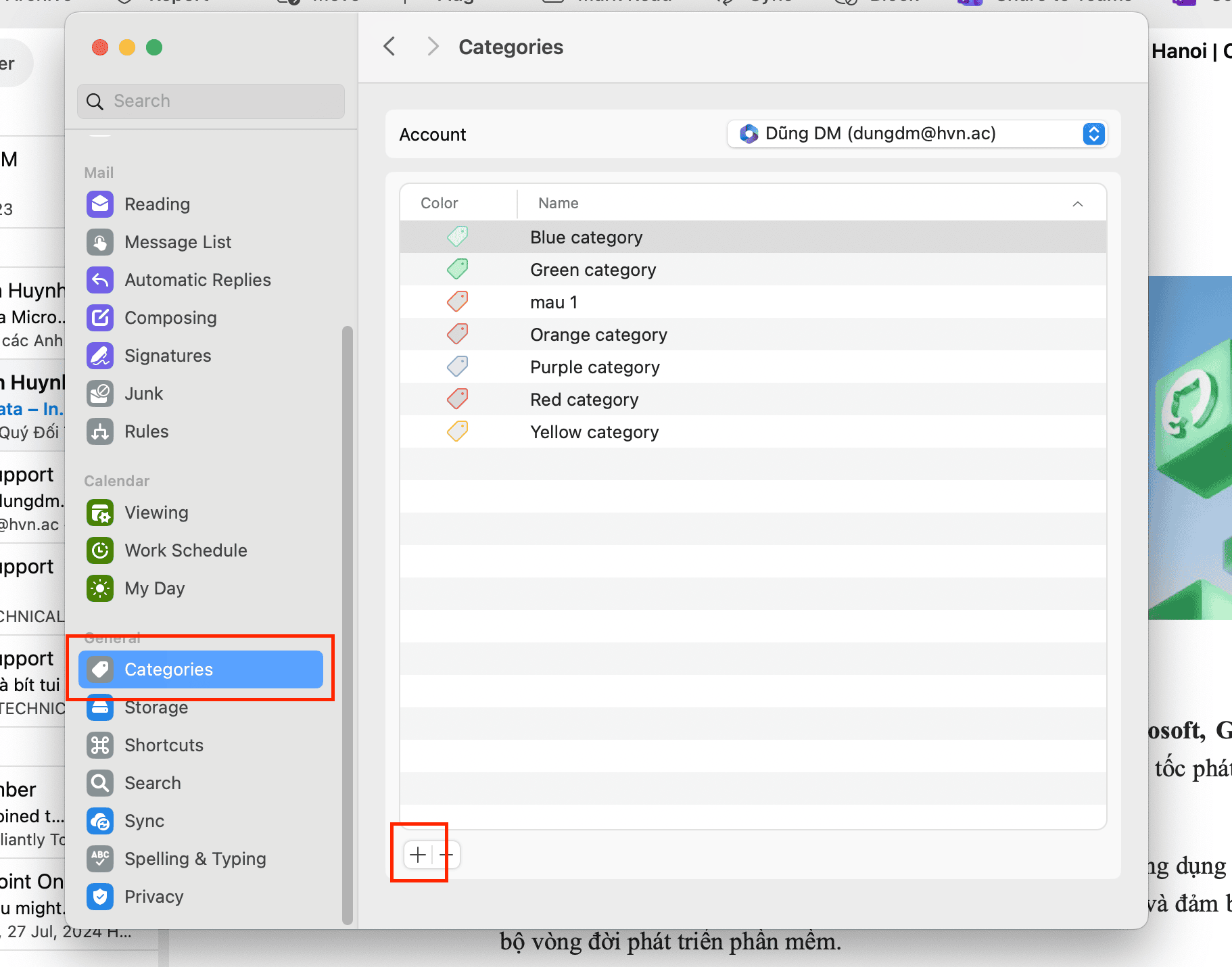 Trên ứng dụng Outlook cho Mac