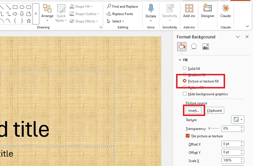 Cách chèn hình nền vào PowerPoint từ máy tính