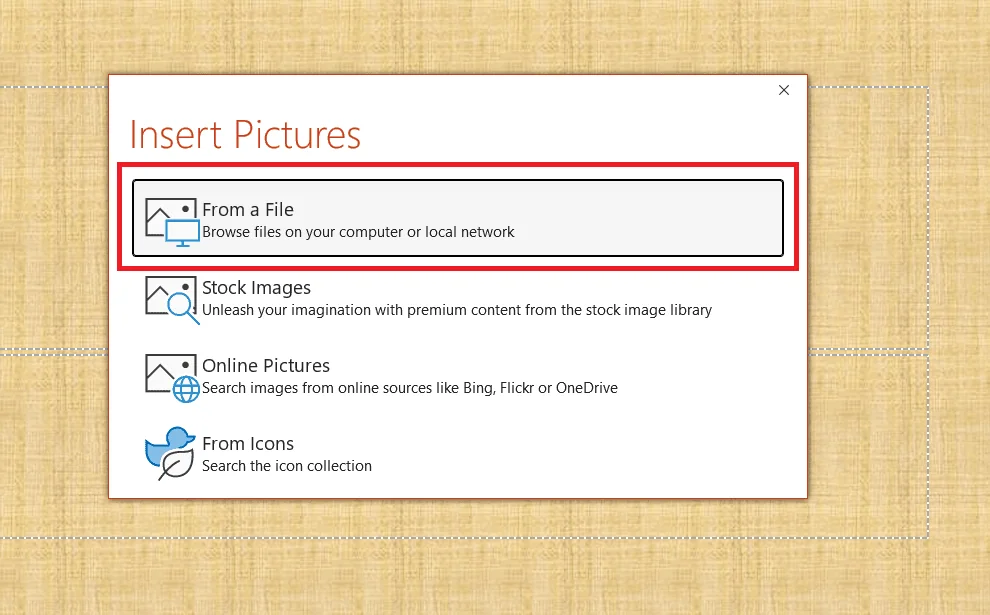 Cách chèn hình nền vào PowerPoint từ máy tính