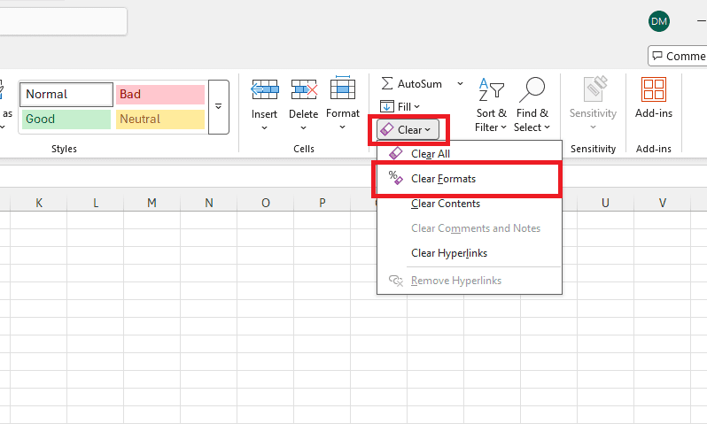 Dọn dẹp định dạng dư thừa và Conditional Formatting