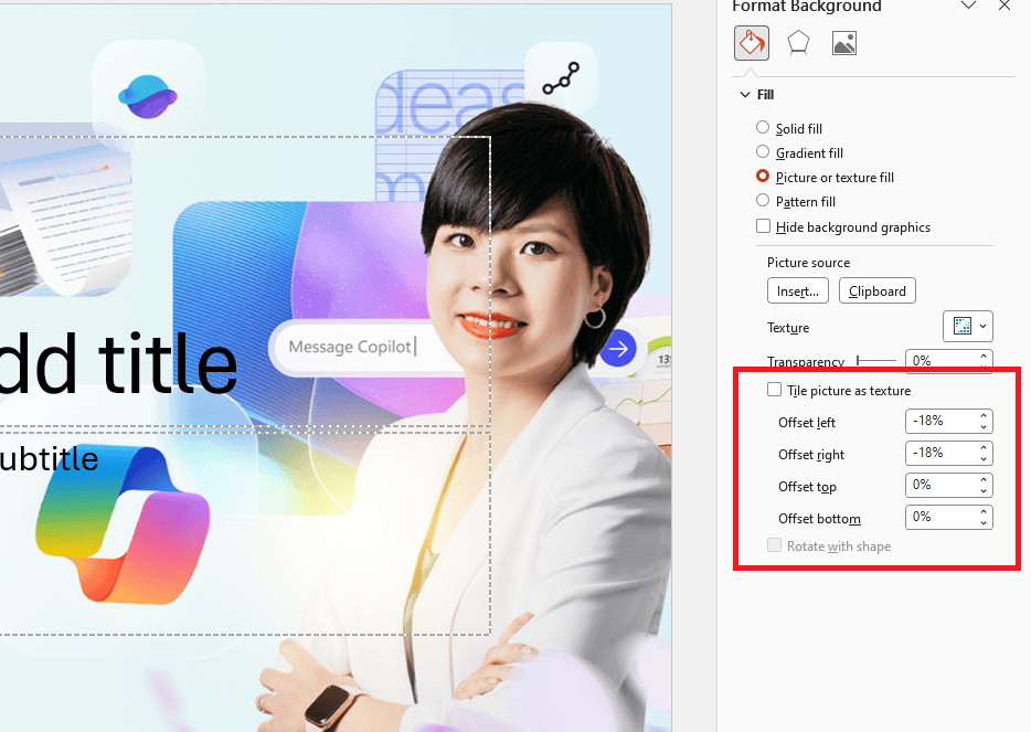 Tùy chỉnh hiển thị cho một slide cụ thể