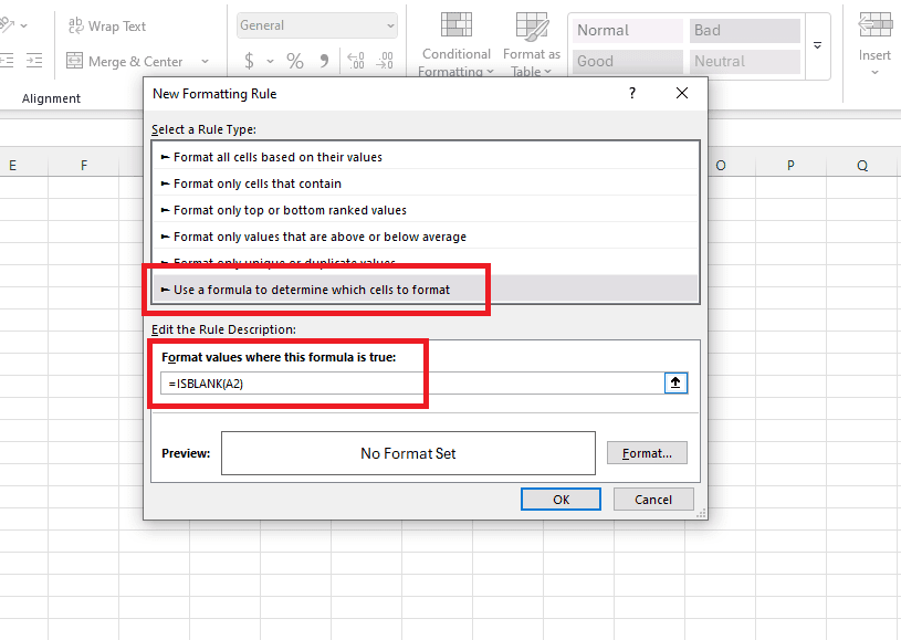 Tự động tô màu ô trống bằng Conditional Formatting (Định dạng có điều kiện)