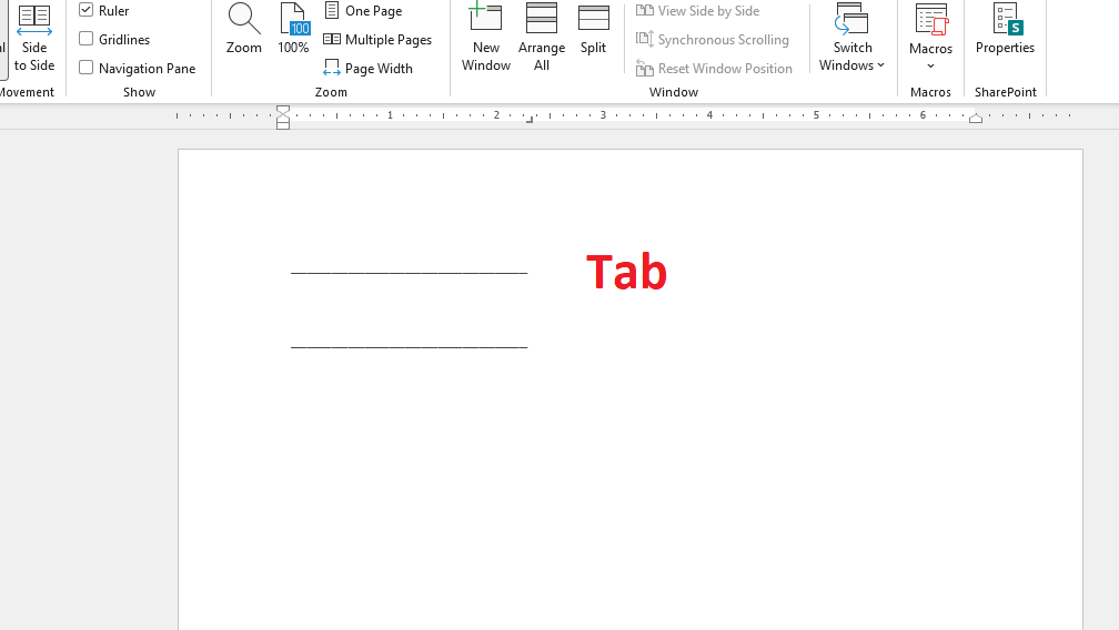 Sử dụng tính năng Tab Stop để tạo dòng kẻ chấm hoặc gạch ngang dưới