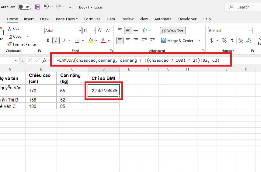 Tạo và quản lý hàm LAMBDA trong Excel bằng Name Manager