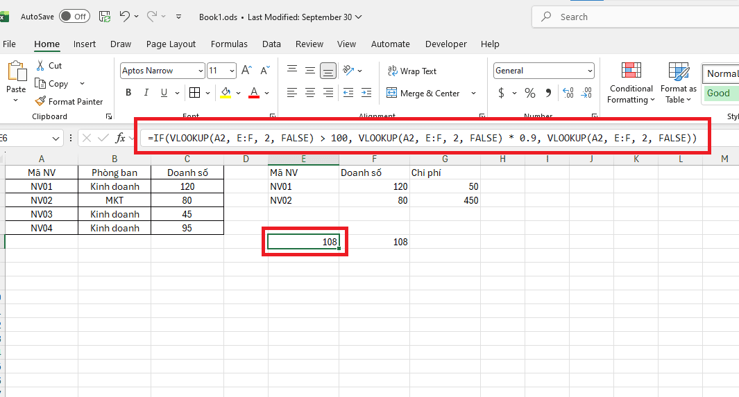 Loại bỏ công thức VLOOKUP lặp lại nhiều lần trong lệnh IF
