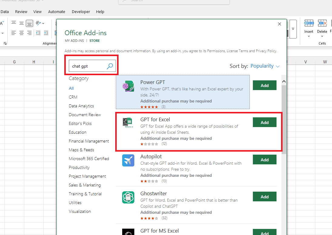 Cách tích hợp Chat GPT vào Excel qua Add-in (Không cần Code)