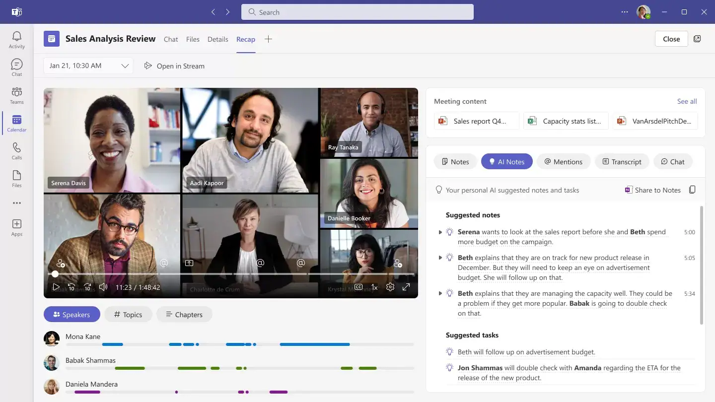 Nắm bắt trọng tâm cuộc họp vắng mặt trên Microsoft Teams